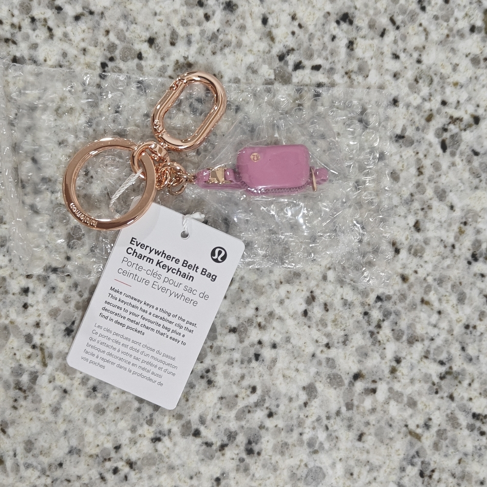 Lululemon Everywhere Belt Bag Charm Keychain (Pink frosting)